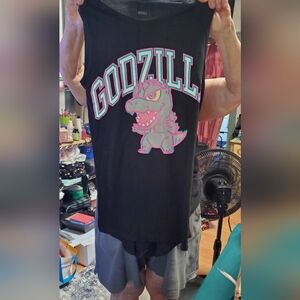 Godzill Black Tank Top for Women